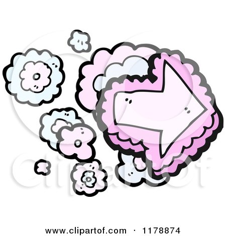 Cartoon of a Flowered Directional Arrow - Royalty Free Vector Illustration by lineartestpilot
