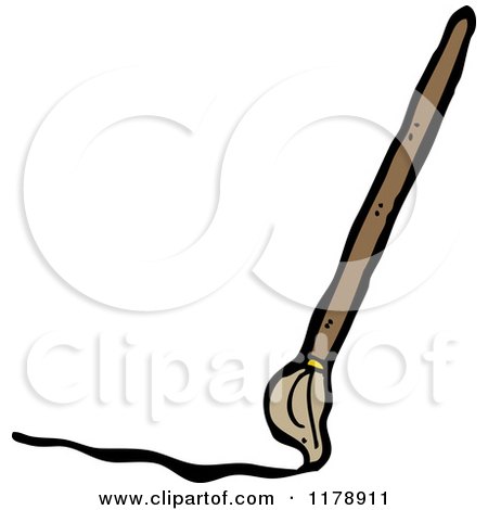 Cartoon of a Paint Brush - Royalty Free Vector Illustration by lineartestpilot