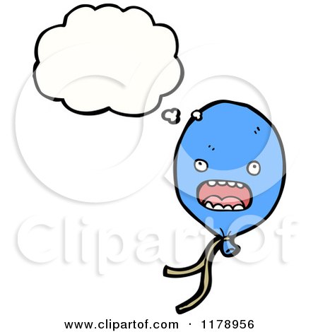 Cartoon of a Balloon with a Conversation Bubble - Royalty Free Vector Illustration by lineartestpilot