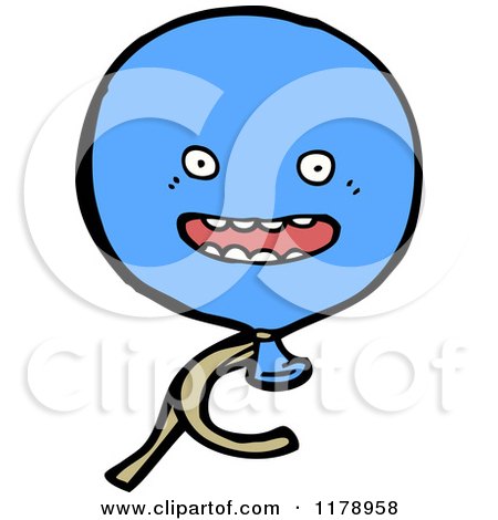 Cartoon of a Blue Balloon - Royalty Free Vector Illustration by lineartestpilot
