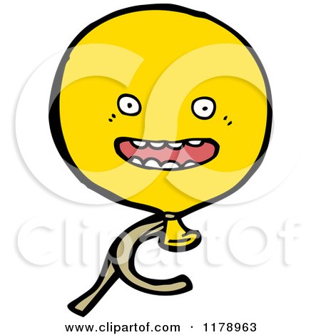 Cartoon of a Yellow Balloon - Royalty Free Vector Illustration by lineartestpilot