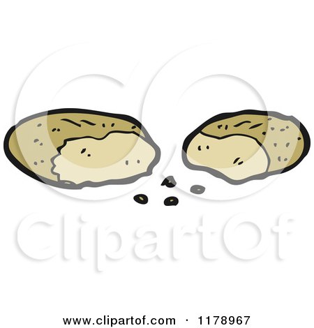 Cartoon of a Loaf of Whole Wheat Bread - Royalty Free Vector Illustration by lineartestpilot