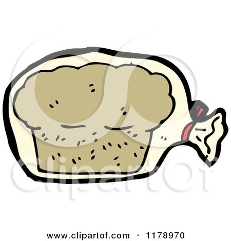 Cartoon of a Bagged Loaf of Bread - Royalty Free Vector Illustration by lineartestpilot