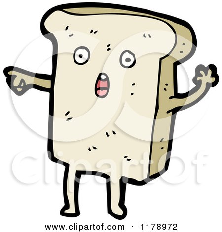 Cartoon of a Slice of Bread - Royalty Free Vector Illustration by lineartestpilot