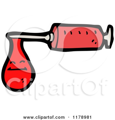 Cartoon of a Hypodermic Needle - Royalty Free Vector Illustration by lineartestpilot
