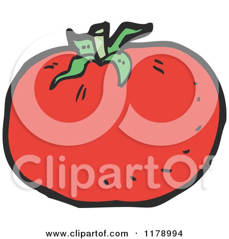 Cartoon of a Tomato - Royalty Free Vector Illustration by lineartestpilot
