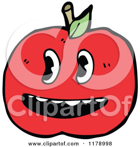 Cartoon of a Tomato - Royalty Free Vector Illustration by lineartestpilot