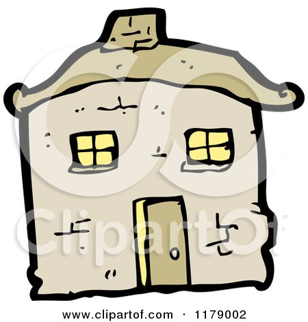 Cartoon of an Old Stone Cottage - Royalty Free Vector Illustration by lineartestpilot