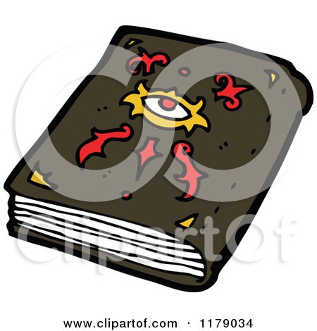 Cartoon of a Book of Witchcraft - Royalty Free Vector Illustration by lineartestpilot