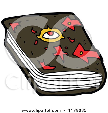 Cartoon of a Book of Witchcraft - Royalty Free Vector Illustration by lineartestpilot