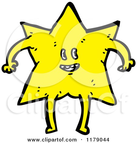 Cartoon of a Gold Star - Royalty Free Vector Illustration by lineartestpilot