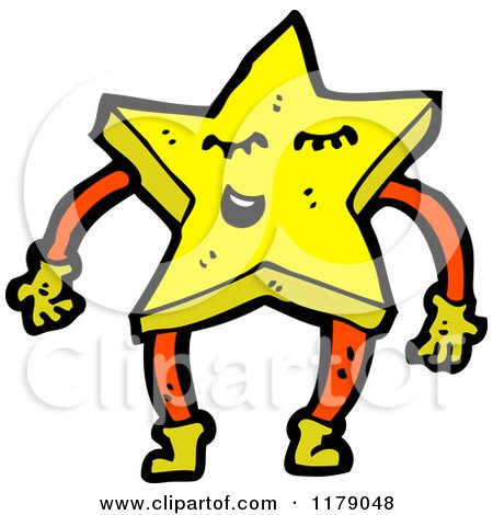 Cartoon of a Gold Star - Royalty Free Vector Illustration by lineartestpilot