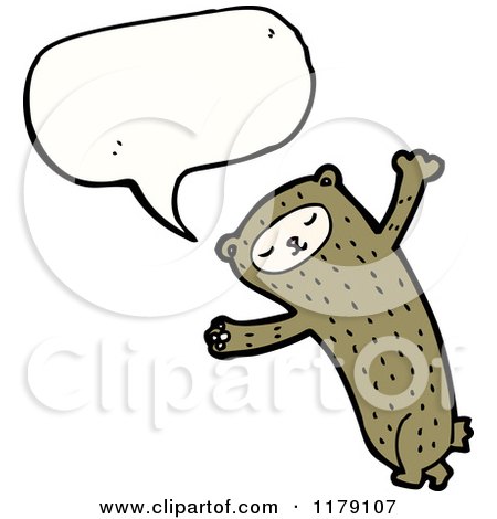 Cartoon of a Child Dressed up in a Bear Costume with a Conversation Bubble - Royalty Free Vector Illustration by lineartestpilot