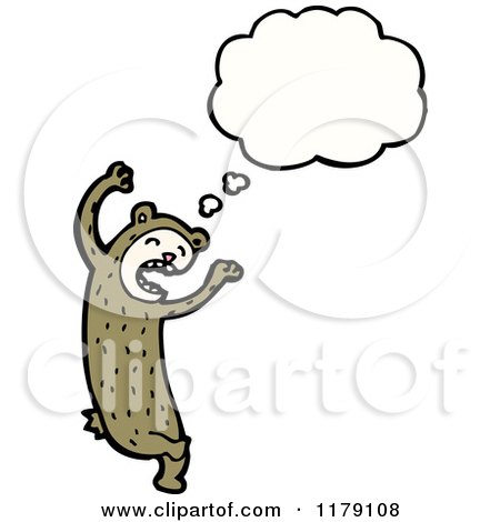 Cartoon of a Child Dressed up in a Bear Costume with a Conversation Bubble - Royalty Free Vector Illustration by lineartestpilot