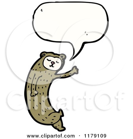 Cartoon of a Child Dressed up in a Bear Costume with a Conversation Bubble - Royalty Free Vector Illustration by lineartestpilot