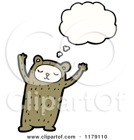 Cartoon of a Child Dressed up in a Bear Costume with a Conversation Bubble - Royalty Free Vector Illustration by lineartestpilot