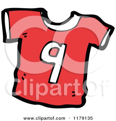 Cartoon of a T-Shirt with the Number 9 - Royalty Free Vector Illustration by lineartestpilot