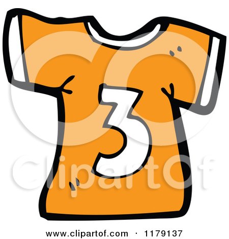 Cartoon of a T-Shirt with the Number 3 - Royalty Free Vector Illustration by lineartestpilot