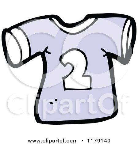 Cartoon of a T-Shirt with the Number 2 - Royalty Free Vector Illustration by lineartestpilot