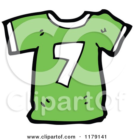Cartoon of a T-Shirt with the Number 7 - Royalty Free Vector Illustration by lineartestpilot