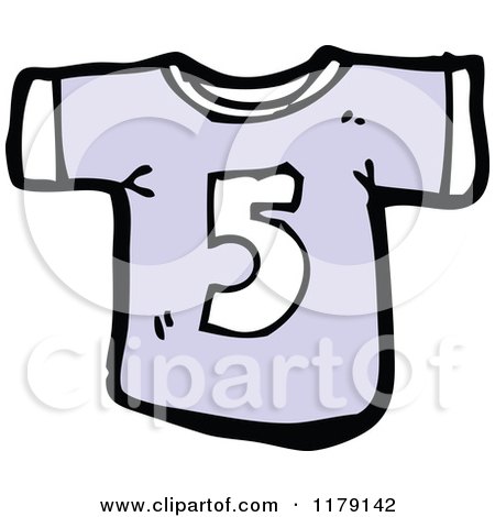 Cartoon of a T-Shirt with the Number 5 - Royalty Free Vector Illustration by lineartestpilot