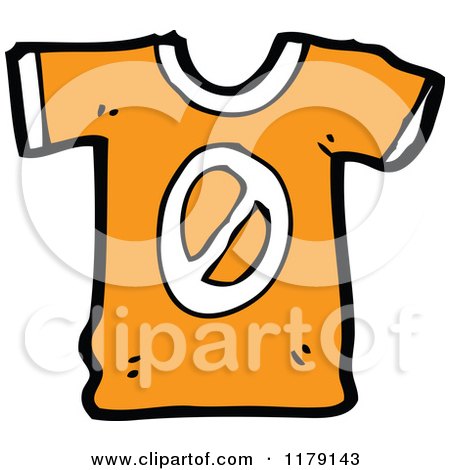 Cartoon of a T-Shirt with the Number 0 - Royalty Free Vector Illustration by lineartestpilot