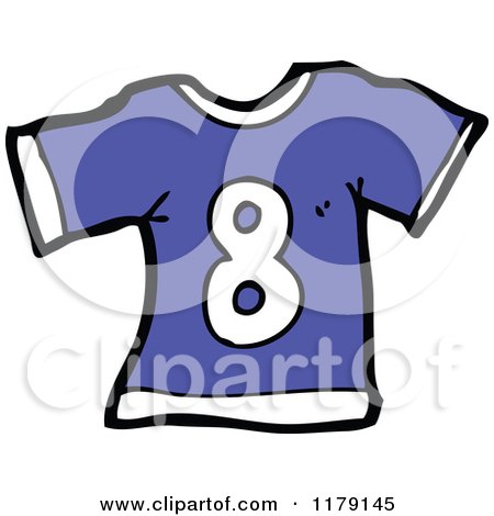 Cartoon of a T-Shirt with the Number 8 - Royalty Free Vector Illustration by lineartestpilot