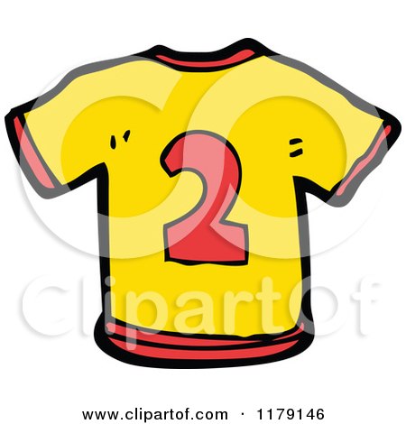 Cartoon of a T-Shirt with the Number 2 - Royalty Free Vector Illustration by lineartestpilot