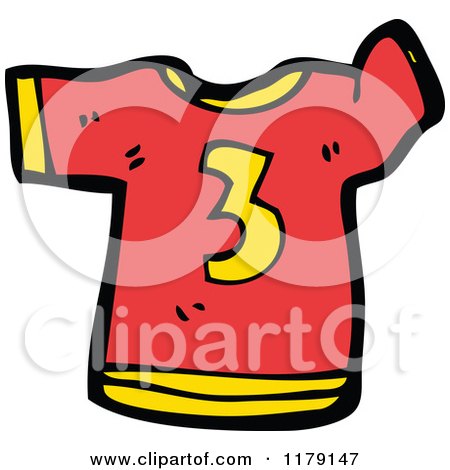Cartoon of a T-Shirt with the Number 3 - Royalty Free Vector Illustration by lineartestpilot