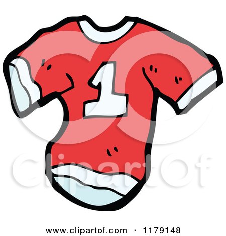 Cartoon of a T-Shirt with the Number 1 - Royalty Free Vector Illustration by lineartestpilot