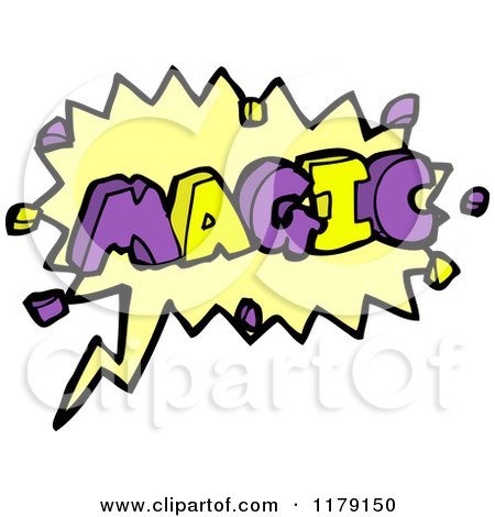Cartoon of a Conversation Bubble with the Word MAGIC - Royalty Free Vector Illustration by lineartestpilot