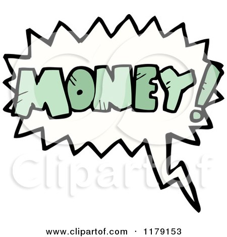 Cartoon of a Conversation Bubble with the Word MONEY - Royalty Free Vector Illustration by lineartestpilot