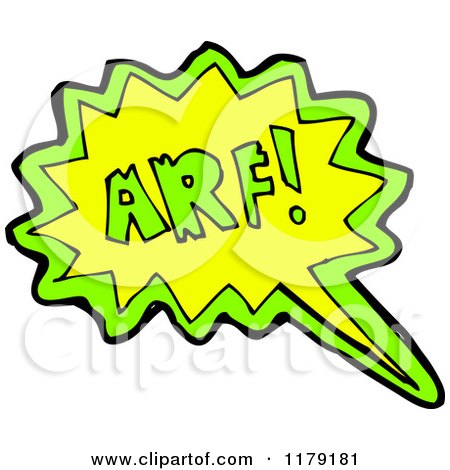 Cartoon of a Conversation Bubble with the Word ARF - Royalty Free Vector Illustration by lineartestpilot