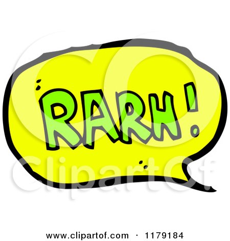 Cartoon of a Conversation Bubble with the Word RARN - Royalty Free Vector Illustration by lineartestpilot