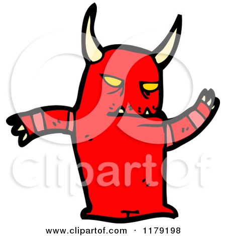 Cartoon of a Red Devil - Royalty Free Vector Illustration by lineartestpilot