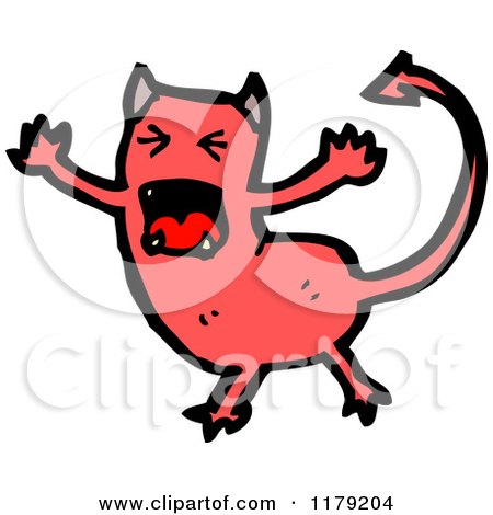 Cartoon of a Red Devil - Royalty Free Vector Illustration by lineartestpilot