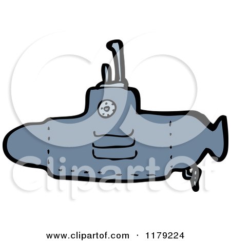Cartoon of a Submarine - Royalty Free Vector Illustration by lineartestpilot