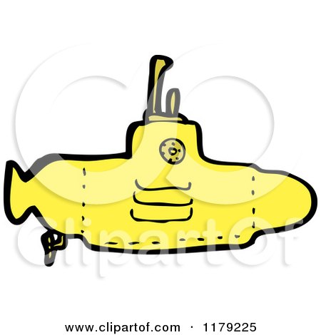Cartoon of a Yellow Submarine - Royalty Free Vector Illustration by lineartestpilot