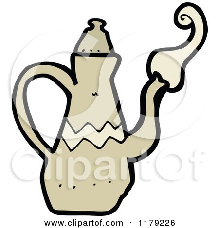 Cartoon of a Coffee Pot or Tea Kettle - Royalty Free Vector Illustration by lineartestpilot