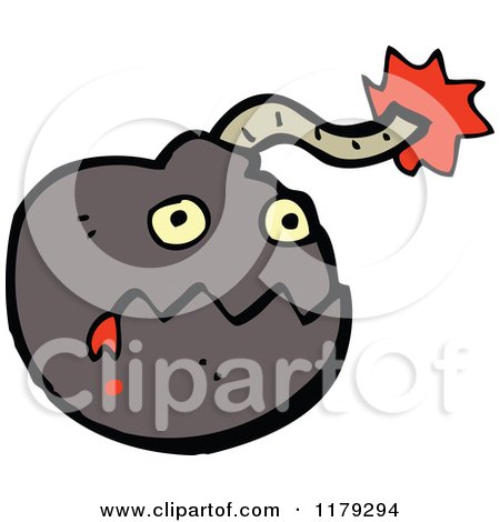 Cartoon of a Cannonball - Royalty Free Vector Illustration by lineartestpilot