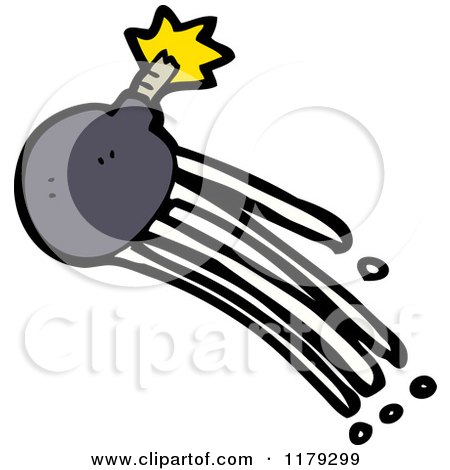 Cartoon of a Flying Cannonball - Royalty Free Vector Illustration by lineartestpilot