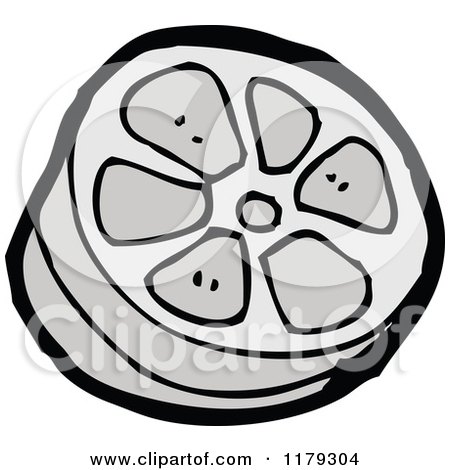 Cartoon of a Film Strip Reel - Royalty Free Vector Illustration by lineartestpilot