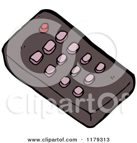 Cartoon of a Tv Remote - Royalty Free Vector Illustration by lineartestpilot