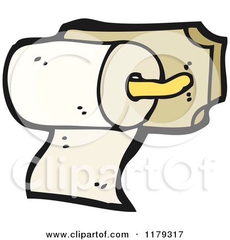 Cartoon of Toilet Paper - Royalty Free Vector Illustration by lineartestpilot