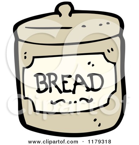 Cartoon of a Bread Jar - Royalty Free Vector Illustration by lineartestpilot