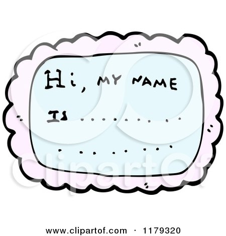 Cartoon of a Name Tag - Royalty Free Vector Illustration by lineartestpilot