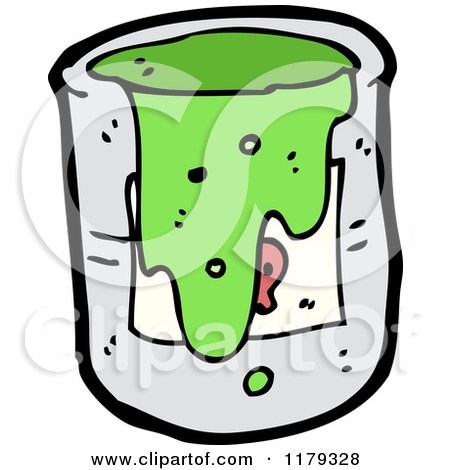 Cartoon of a Can of Radioactive Waste - Royalty Free Vector Illustration by lineartestpilot
