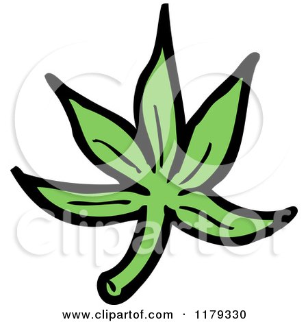 Cartoon of a Marijuana Leaf - Royalty Free Vector Illustration by lineartestpilot