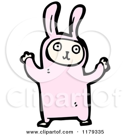 Cartoon of a Child Wearing a Bunny Costume - Royalty Free Vector Illustration by lineartestpilot