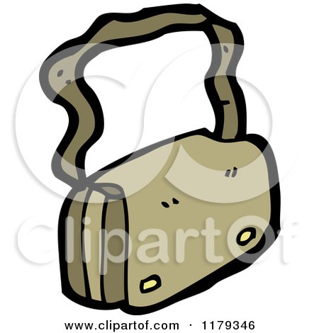 Cartoon of a Satchel - Royalty Free Vector Illustration by lineartestpilot